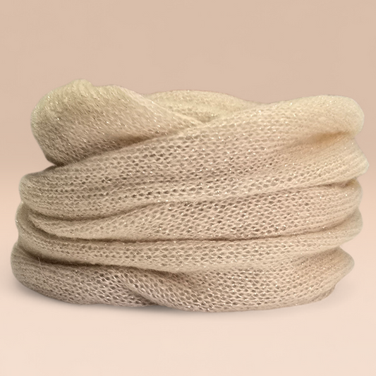 Champagne color sparkling infinity scarf