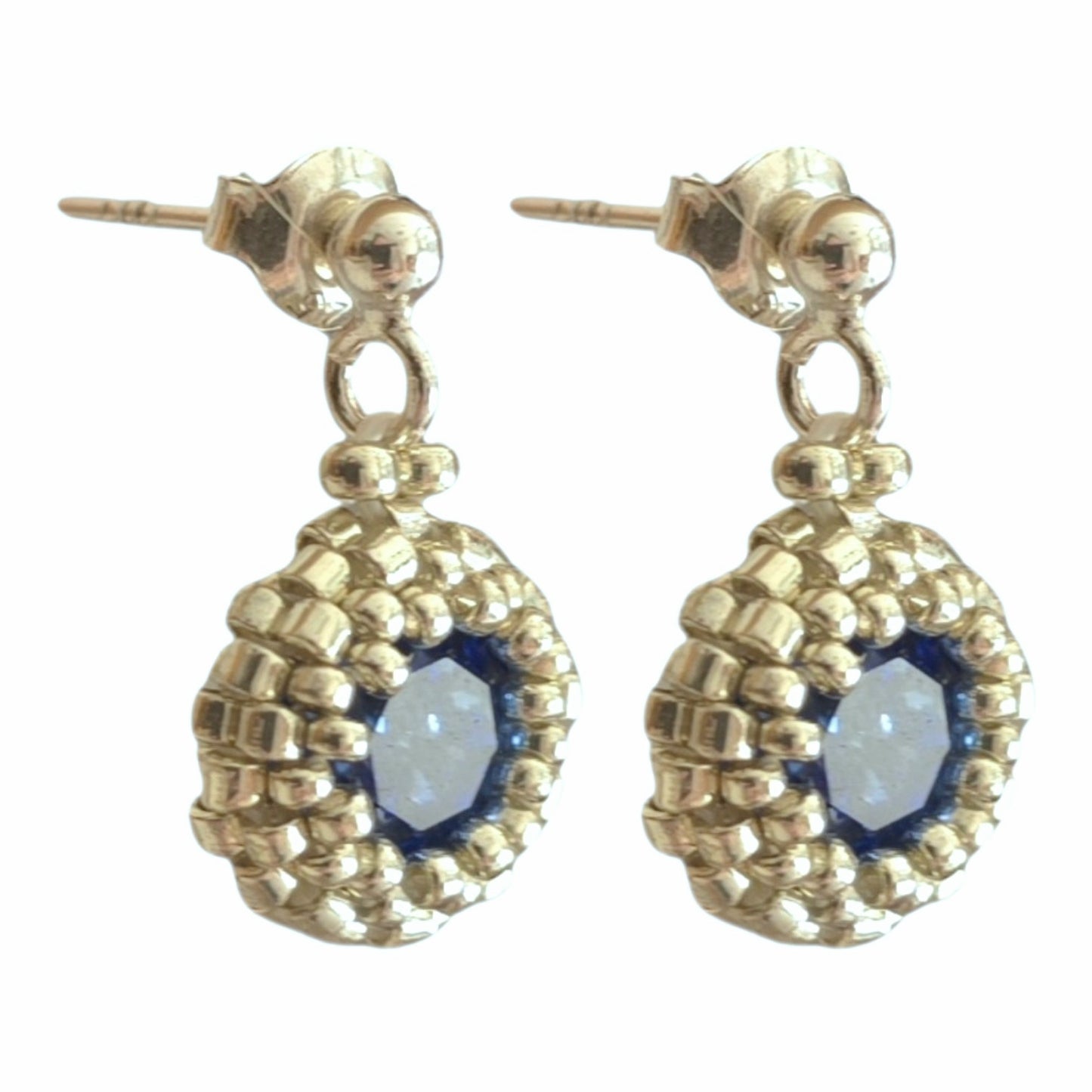 Sapphire Solid Sterling Silver Stud Earrings