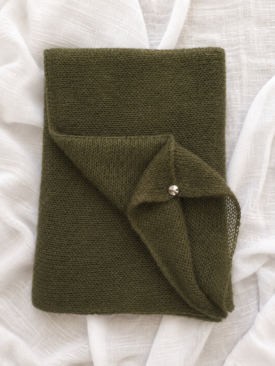 Olive Grove Infinity Scarf - Lightweight Mohair Blend Loop Scarf