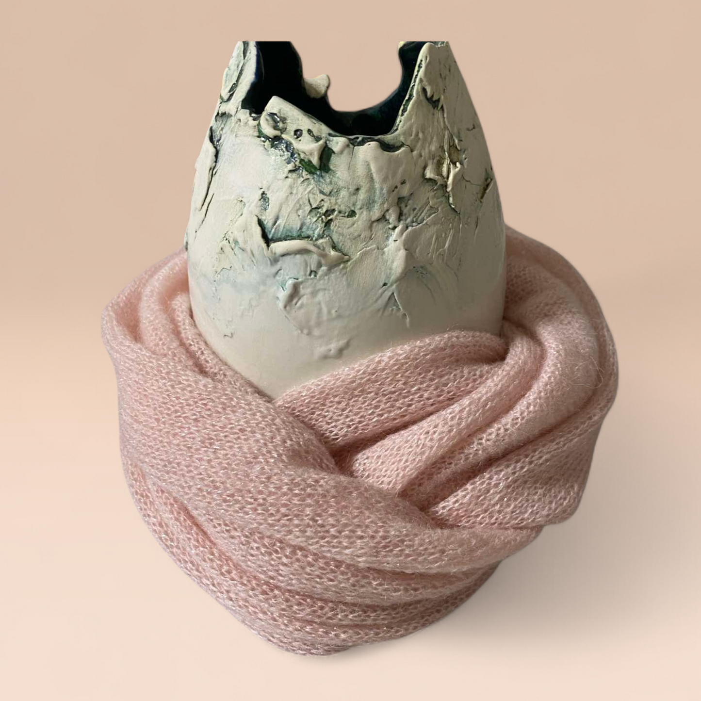 LIGHT BABY PINK SILK MOHAIR INFINITY SCARF