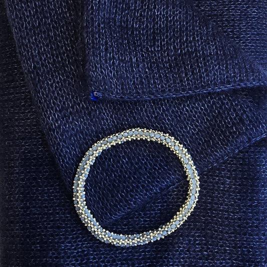 ROYAL BLUE INFINITY SILK MOHAIR SCARF