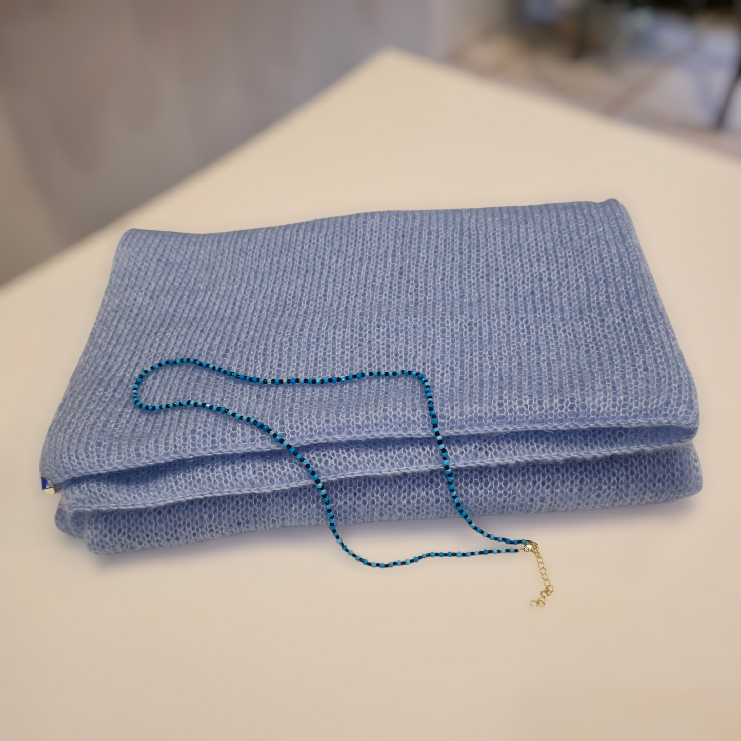 ΑΝΟΙΧΤΟ ΜΠΛΕ ΜΕΤΑΞΩΤΟ ΜΟΧΕΡ INFINITY ΚΑΣΚΟΛ