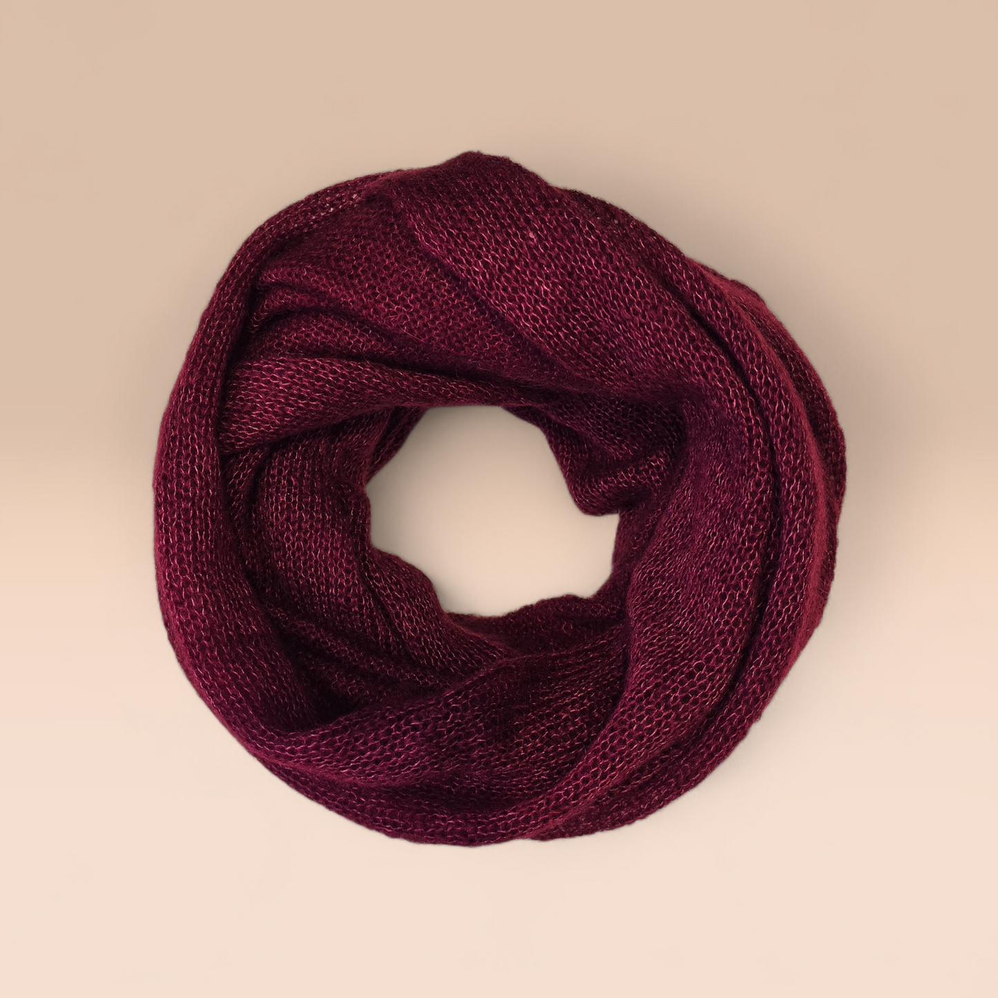 BURGUNDY SILK MOHAIR INFINITY SCARF