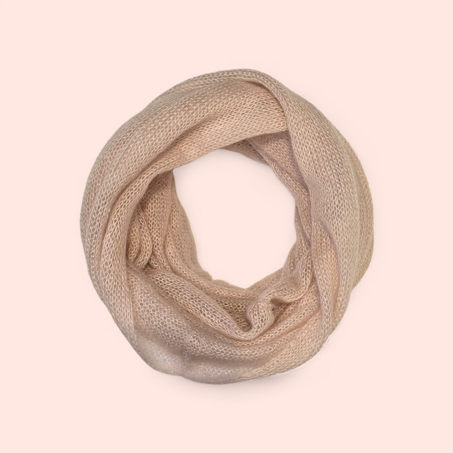 LIGHT BABY PINK SILK MOHAIR INFINITY SCARF