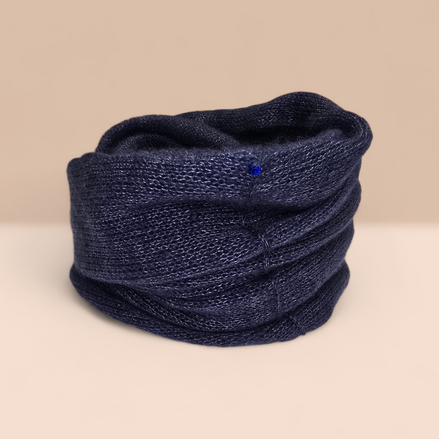 KÖNIGSBLAUER INFINITY-SEIDE-MOHAIR-SCHAL 