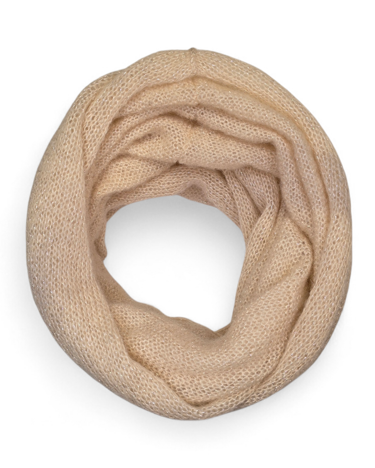 Champagnerfarbener, funkelnder Infinity-Schal