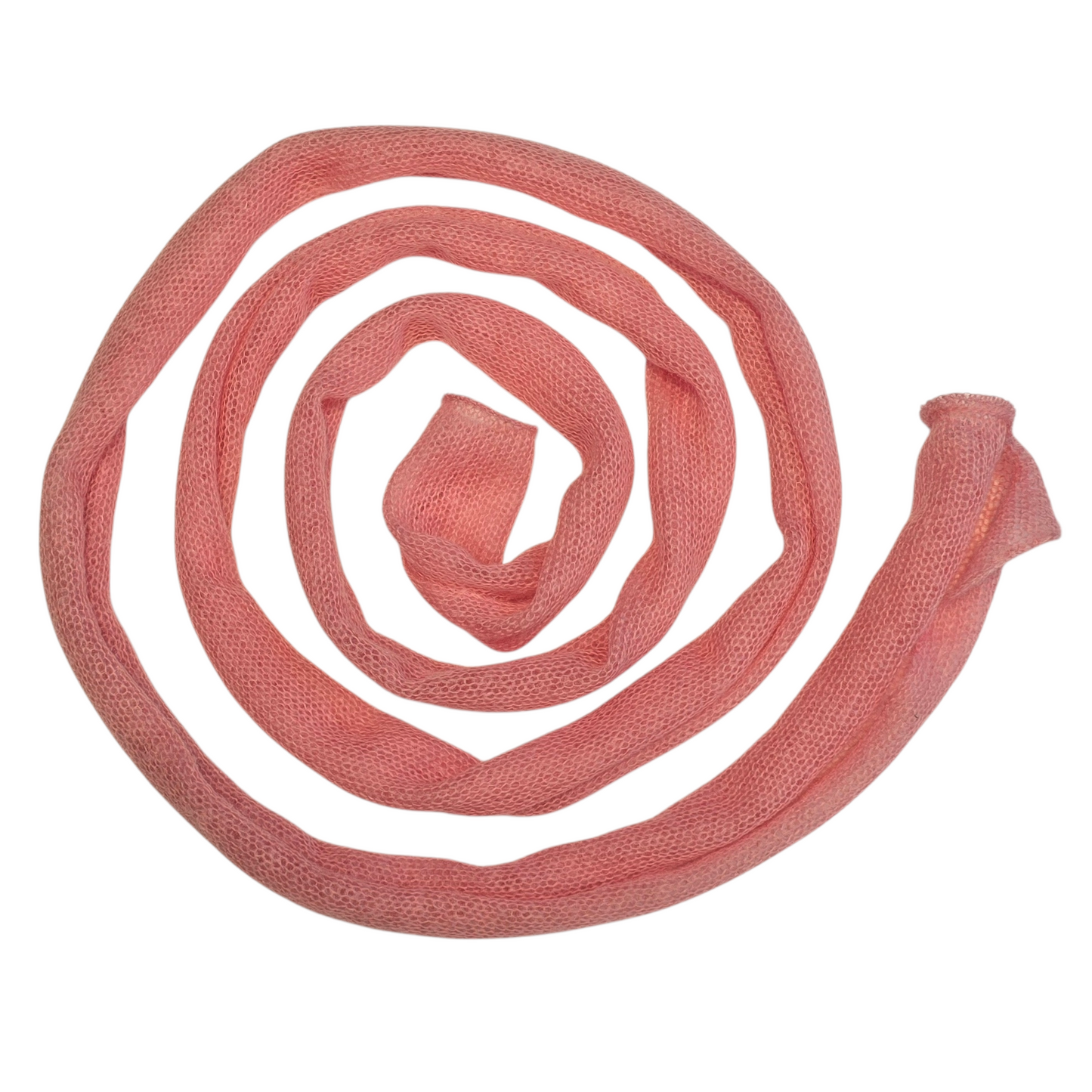 Langer, schmaler Strickschal aus Mohairseide – Rosa