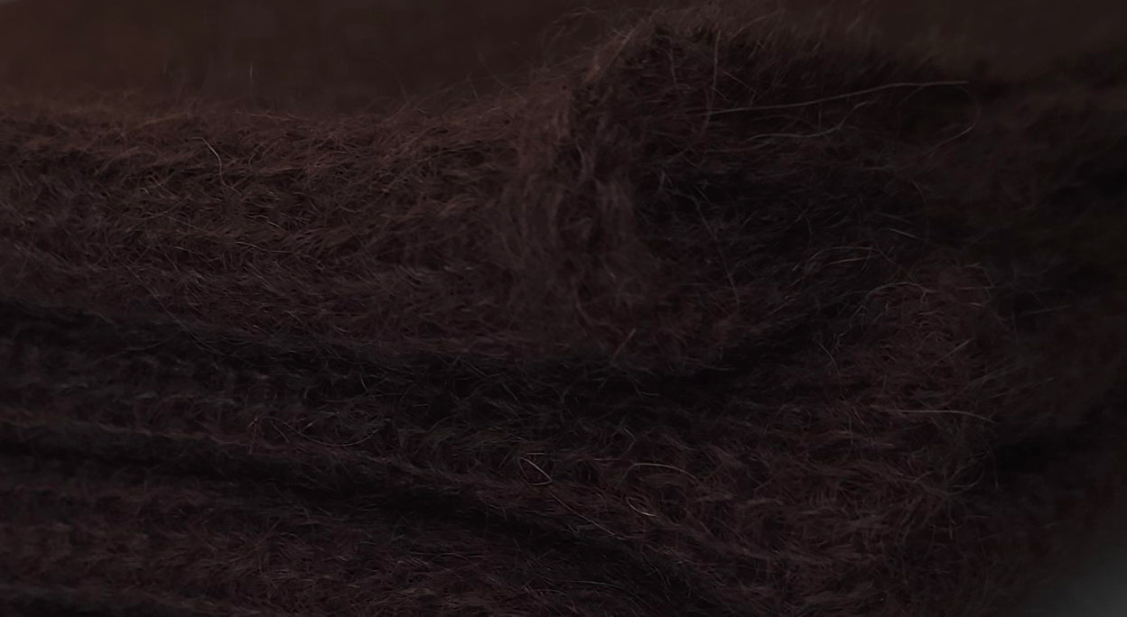 Mohair Silk Knitted Long Big Scarf Shawl / Dark Brown Color