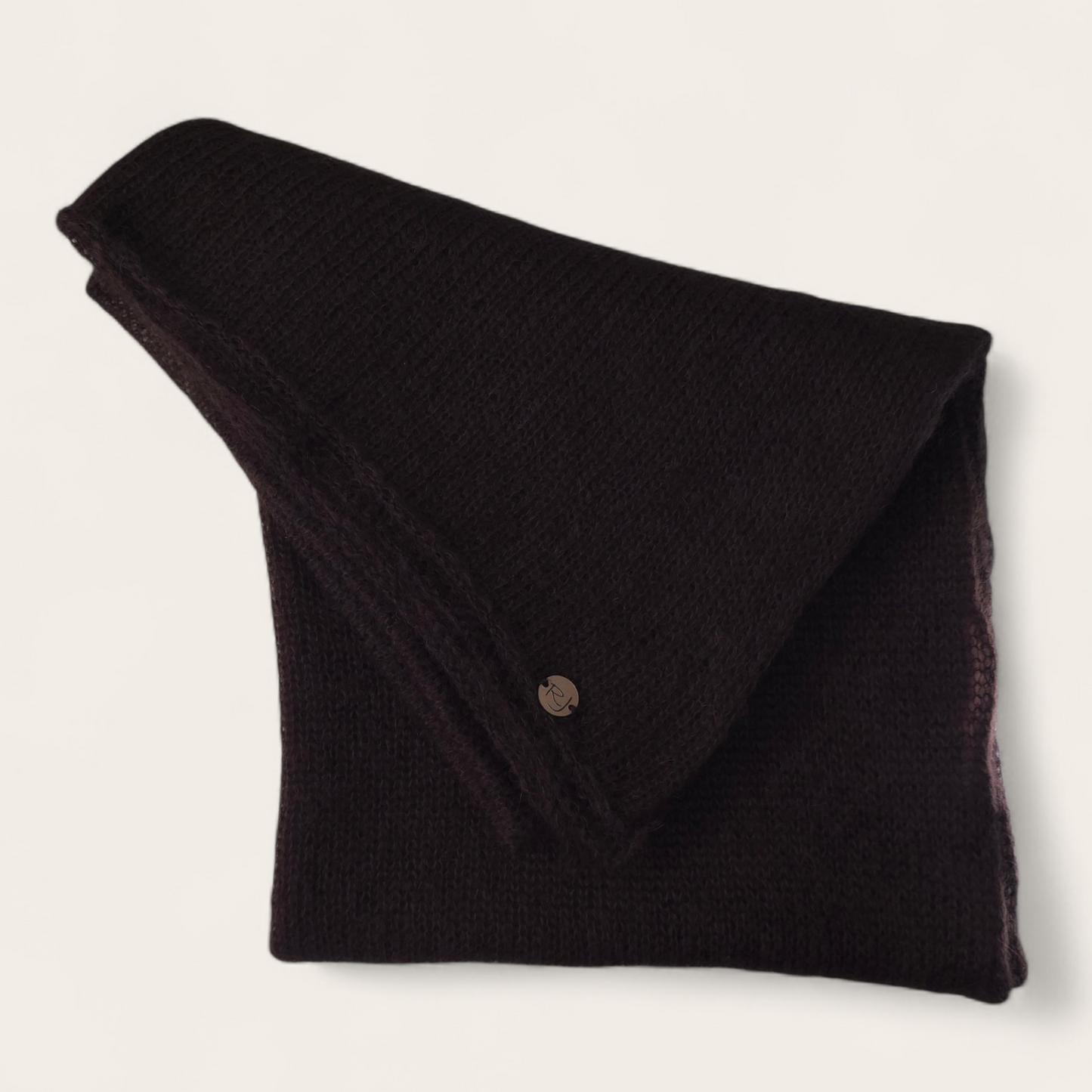 Mohair Silk Knitted Long Big Scarf Shawl / Dark Brown Color