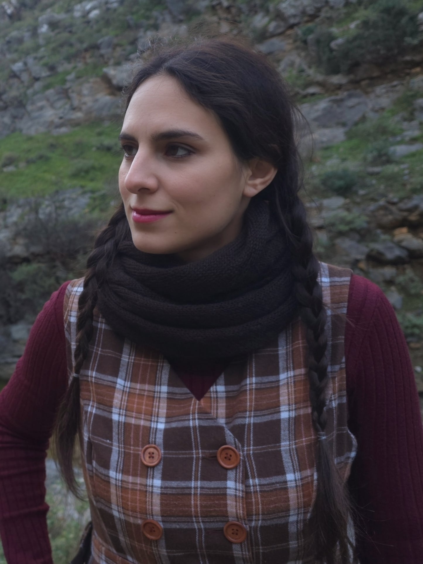 DARK BROWN / CHOCOLATE INFINITY SILK MOHAIR SCARF