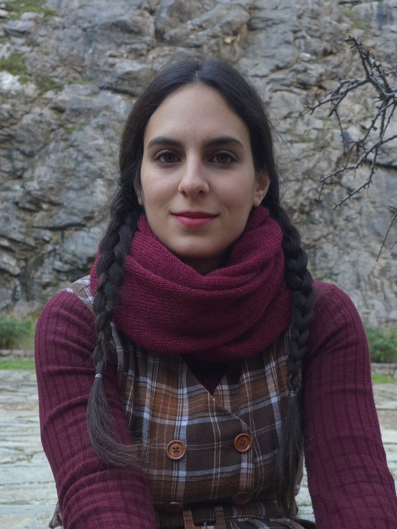 BURGUNDY SILK MOHAIR INFINITY SCARF