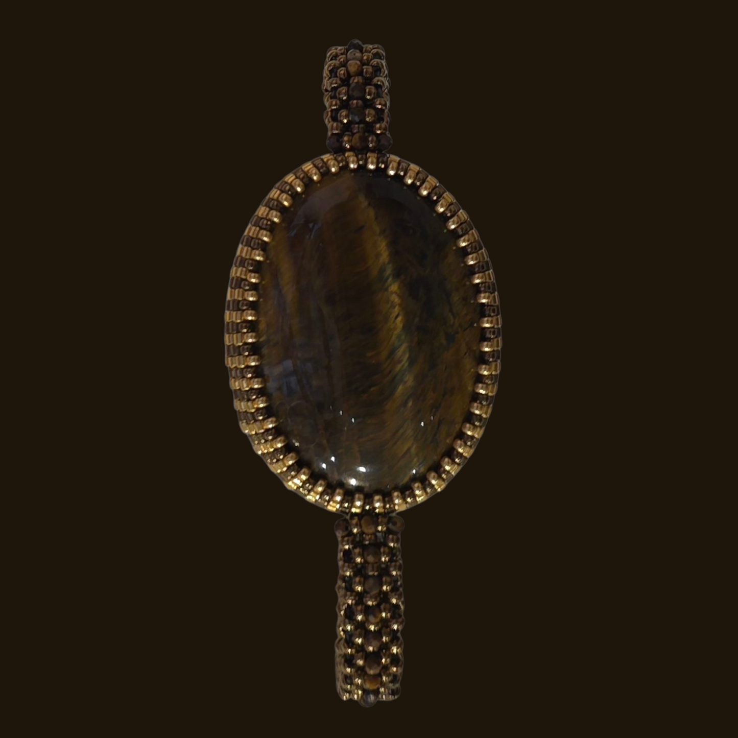 Armband aus Bronze mit Tigeraugensteinperlen