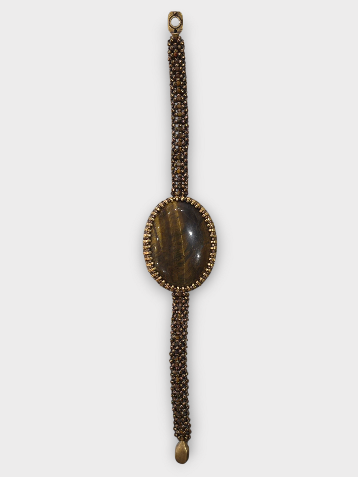 Armband aus Bronze mit Tigeraugensteinperlen