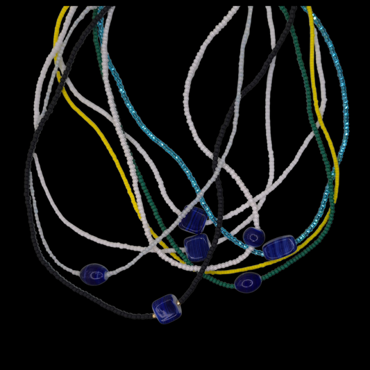 Dainty Beaded Necklace With Ceramic Pendant Detail