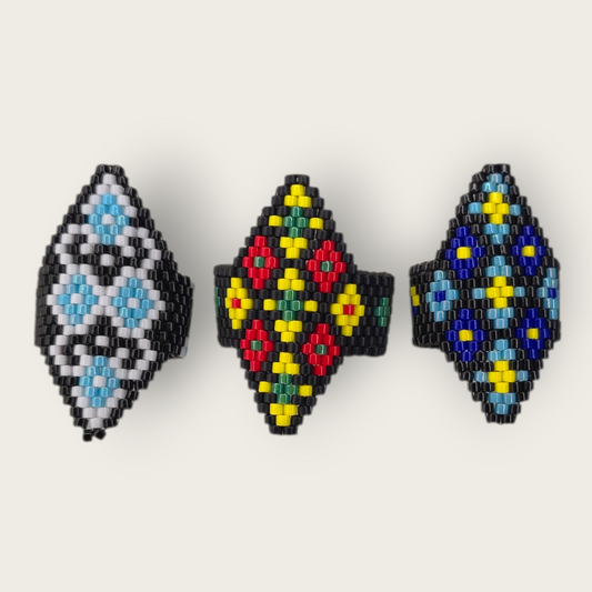 Beaded Colorful Rings