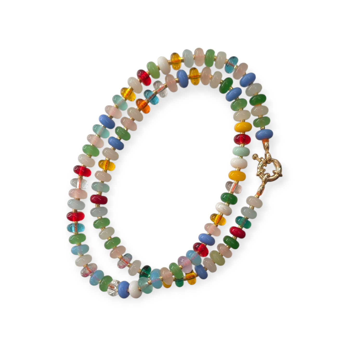 Glass Beads Colorful Candy Necklace