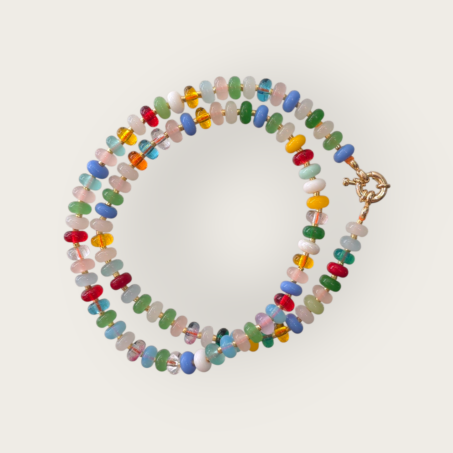 Glass Beads Colorful Candy Necklace