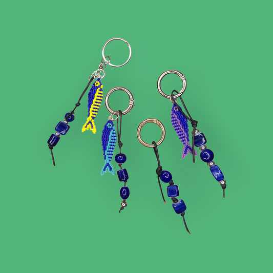 Key Bag Charm Beaded Fish Ceramic Beads