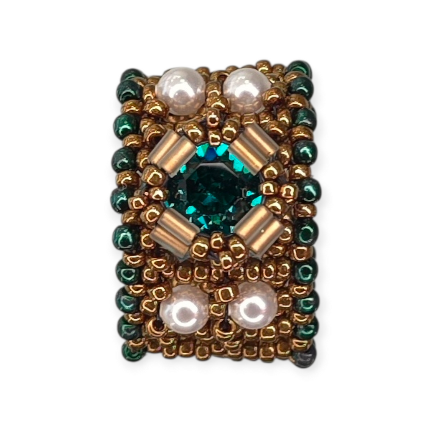 Beaded Swarovski Band Ring