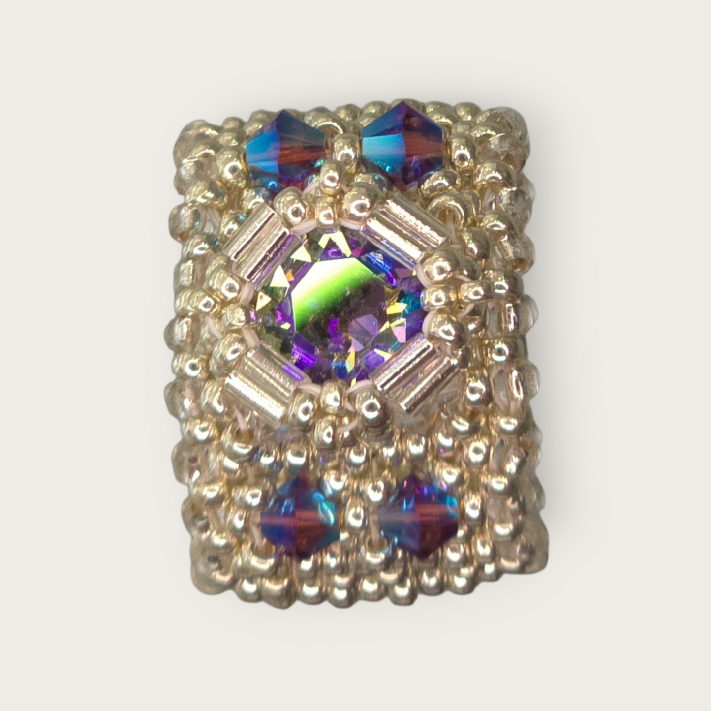 Beaded Swarovski Band Ring