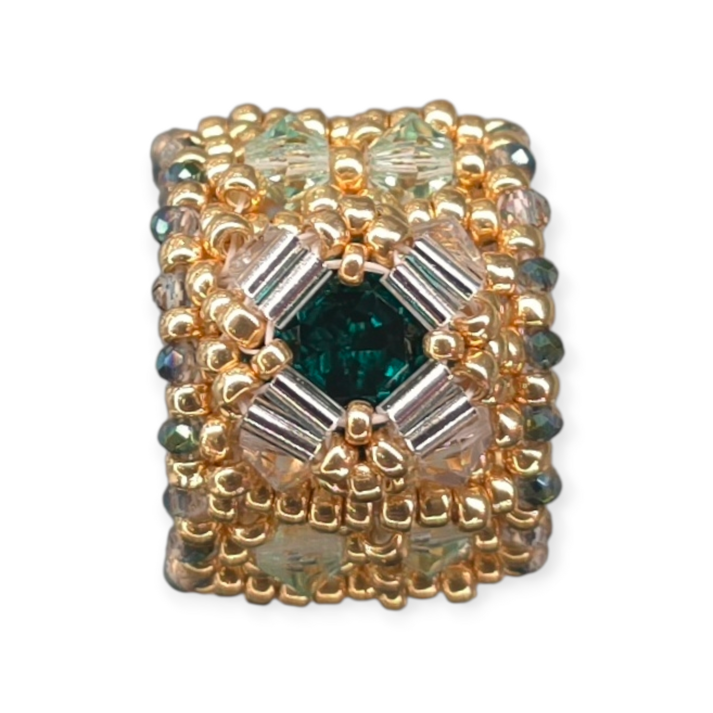 Beaded Swarovski Band Ring