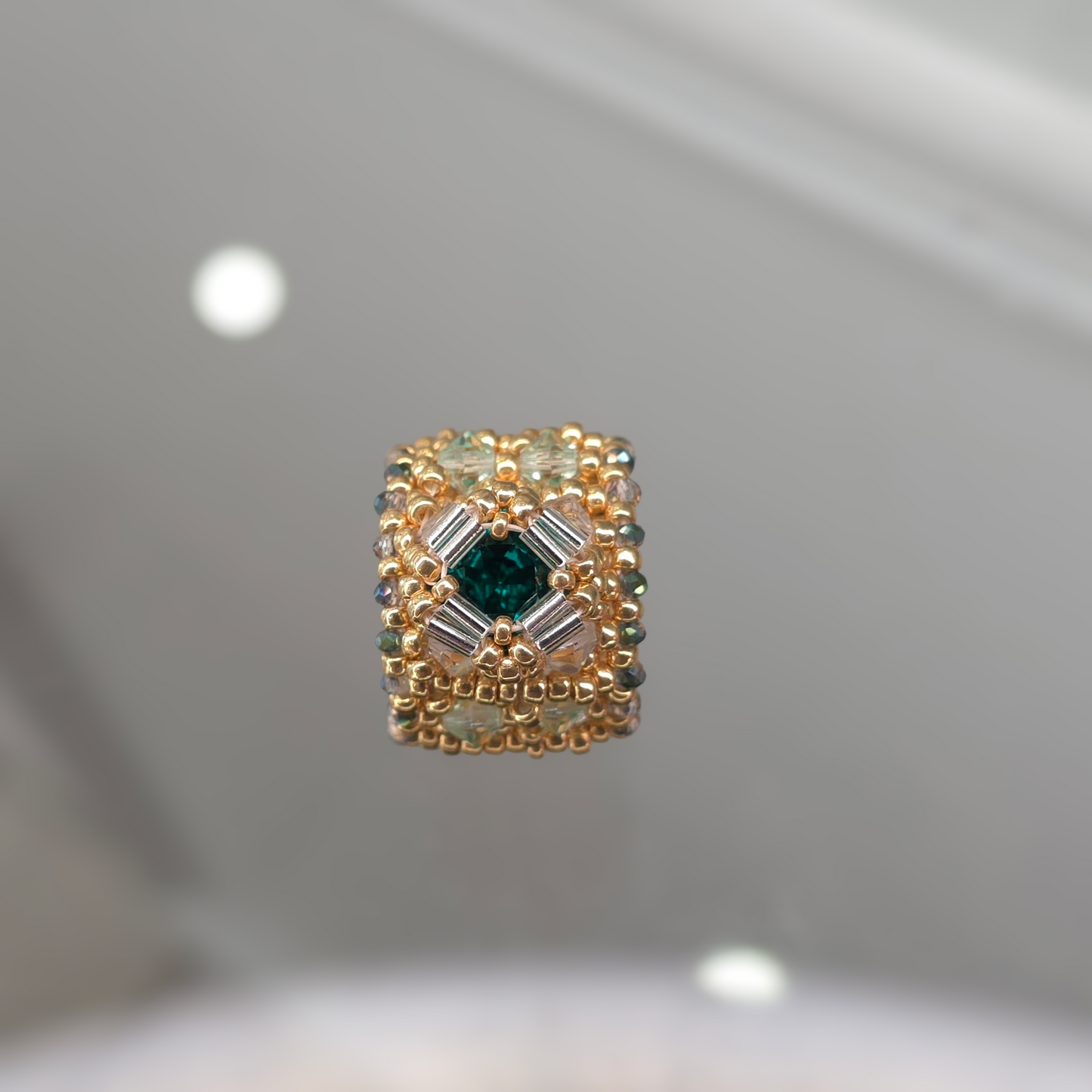 Beaded Swarovski Band Ring