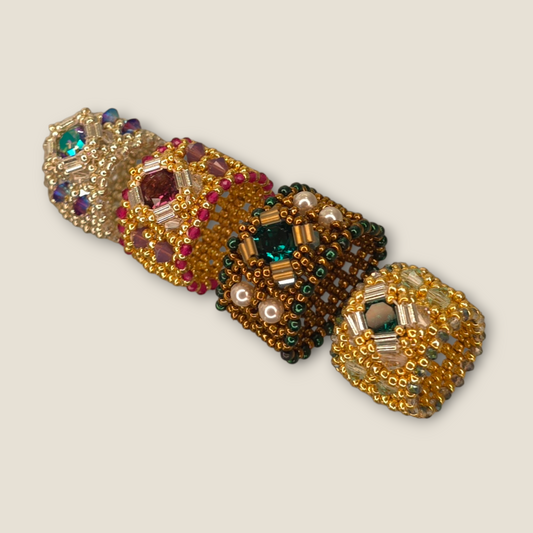 Beaded Swarovski Band Ring
