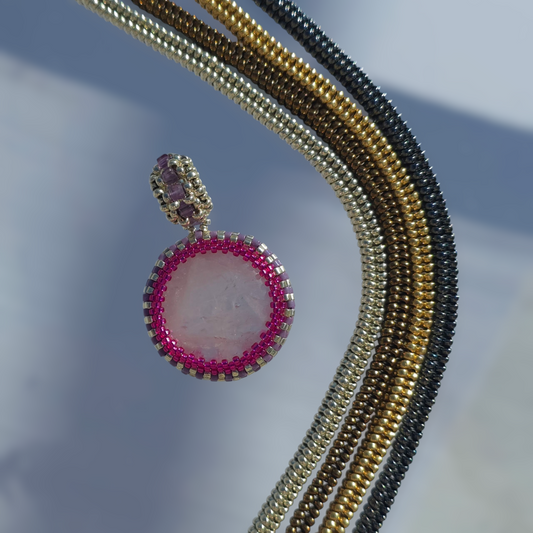 ROSE QUARTS MEDALLION