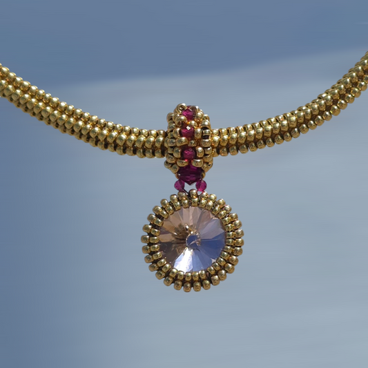 LIGHT PINK CRYSTAL PENDANT