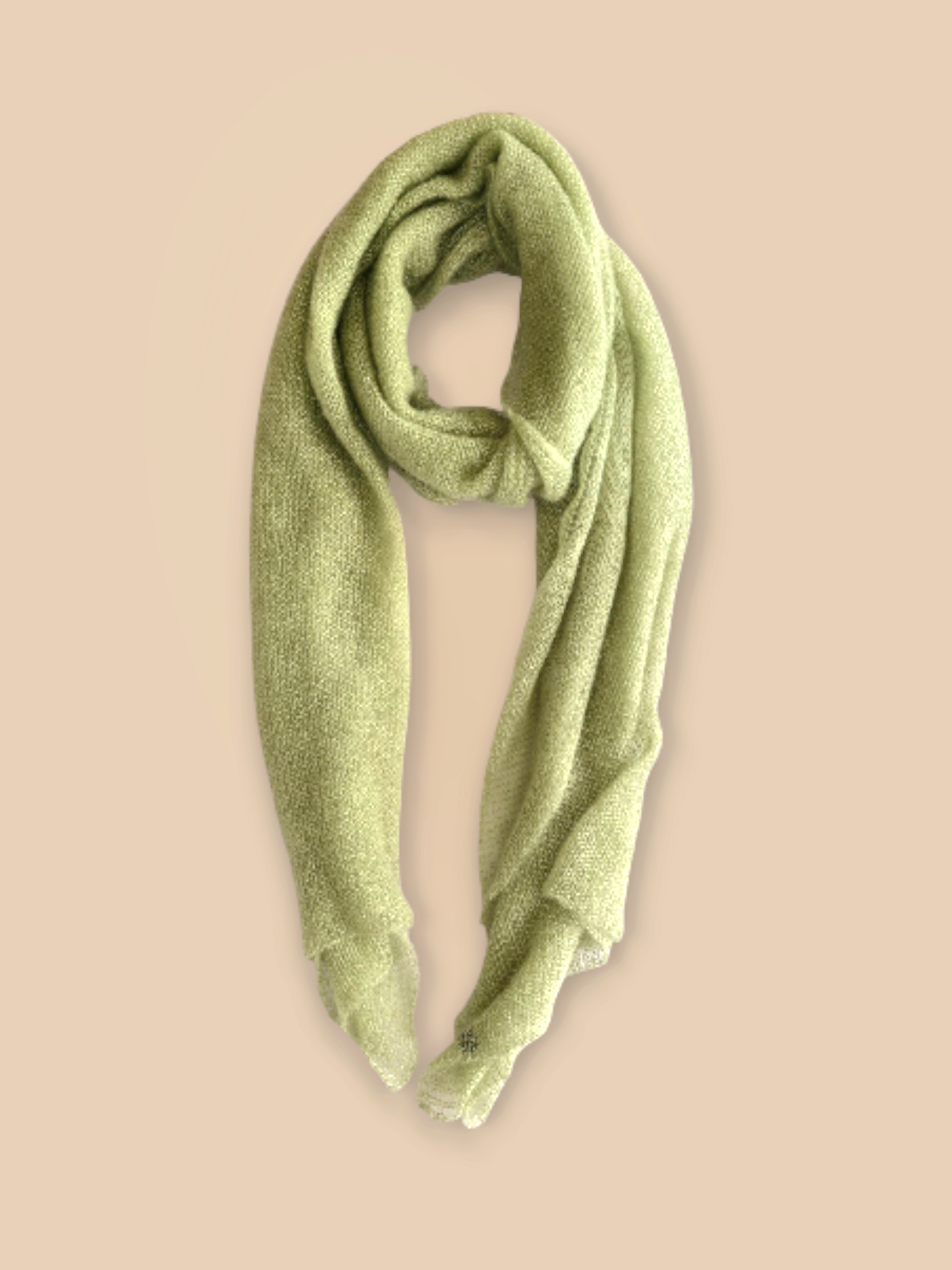 Langer, großer Strickschal aus Seidenmohair / Hellgrün-Mint