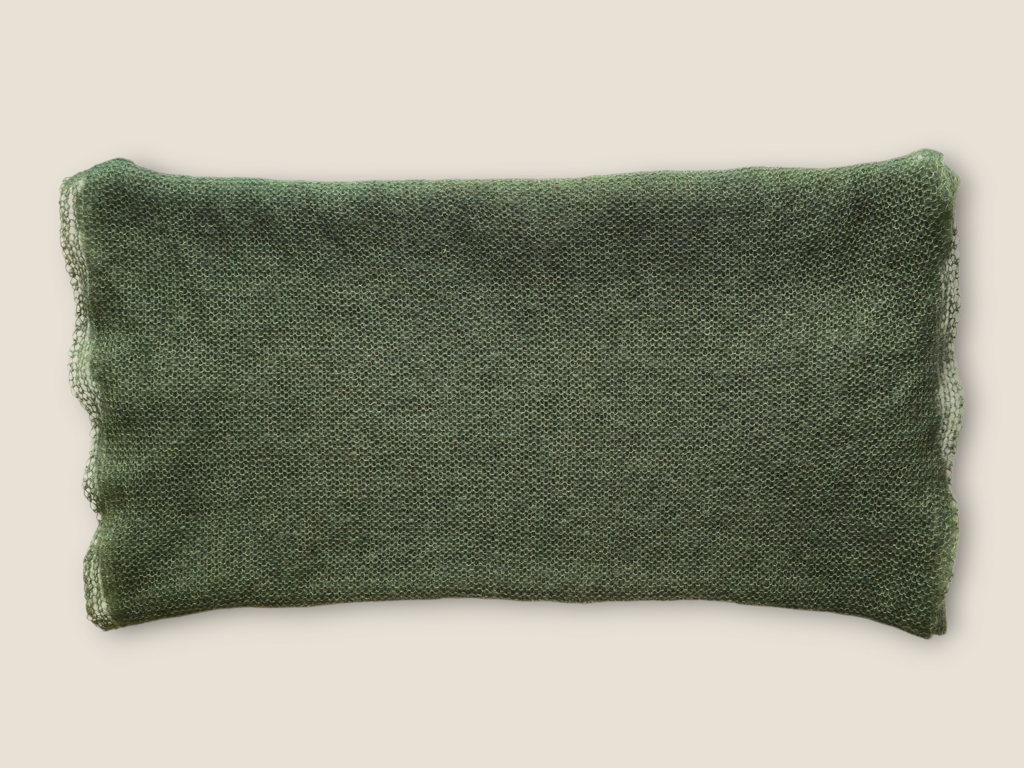 Großer, langer Strickschal aus Seidenmohair / Dunkelgrün