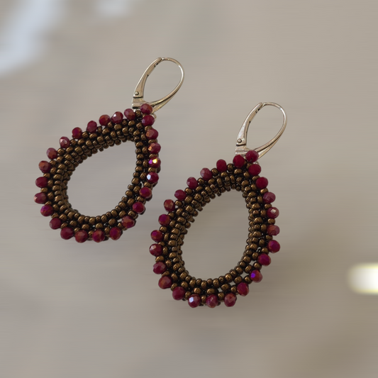AMMOS RED DROP EARRINGS