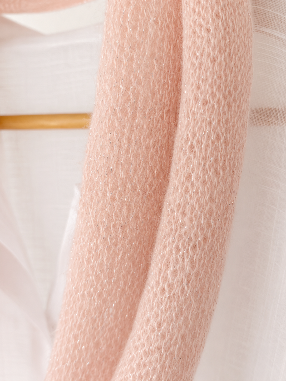 Close-up of soft mohair blend knit texture