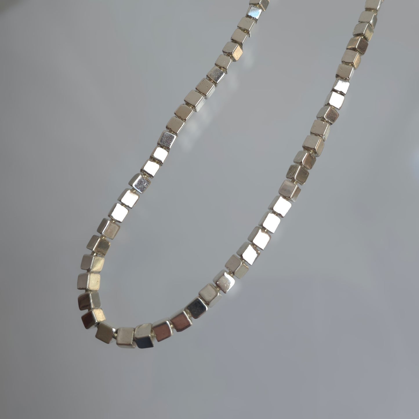 Minimalist Geometric Hematite Stone Necklace