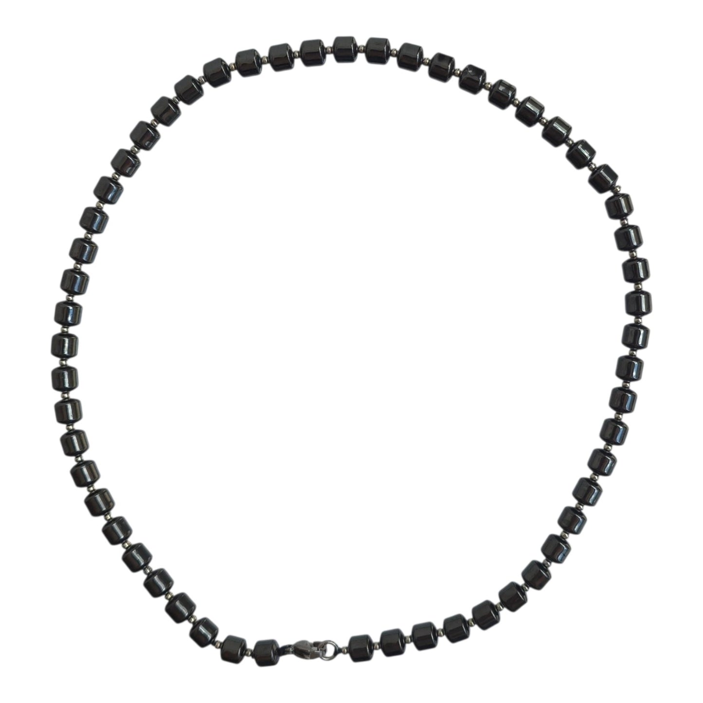 Minimalist Geometric Hematite Stone Necklace