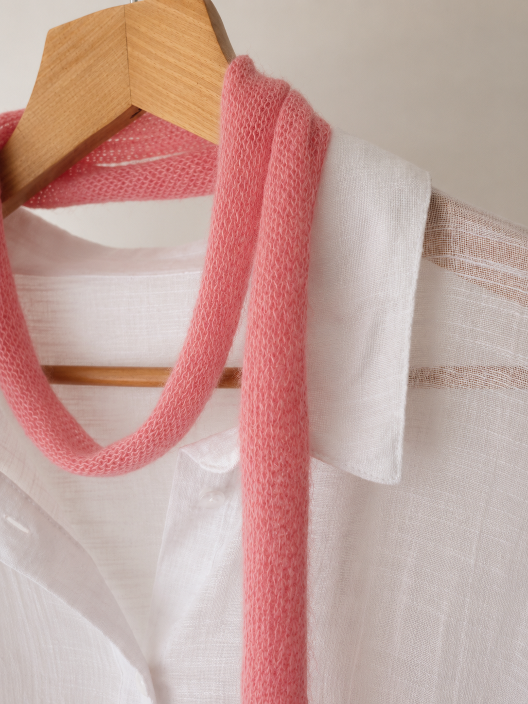 Macro texture of Blush Pink kid mohair knit