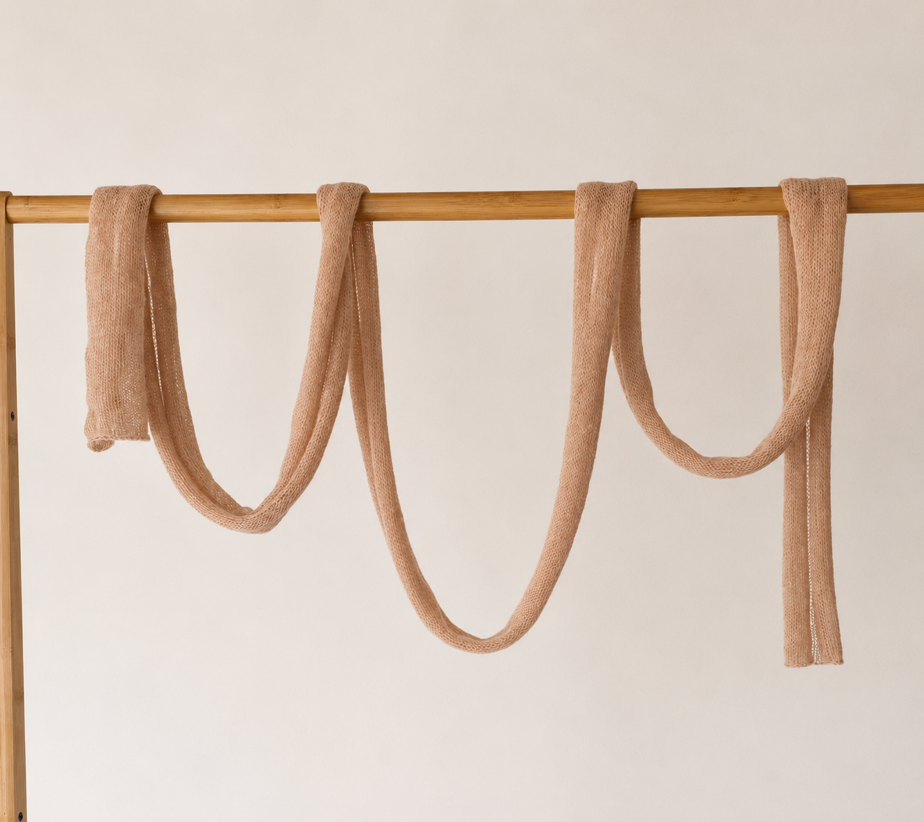 Full length extra long Blush Sand skinny scarf