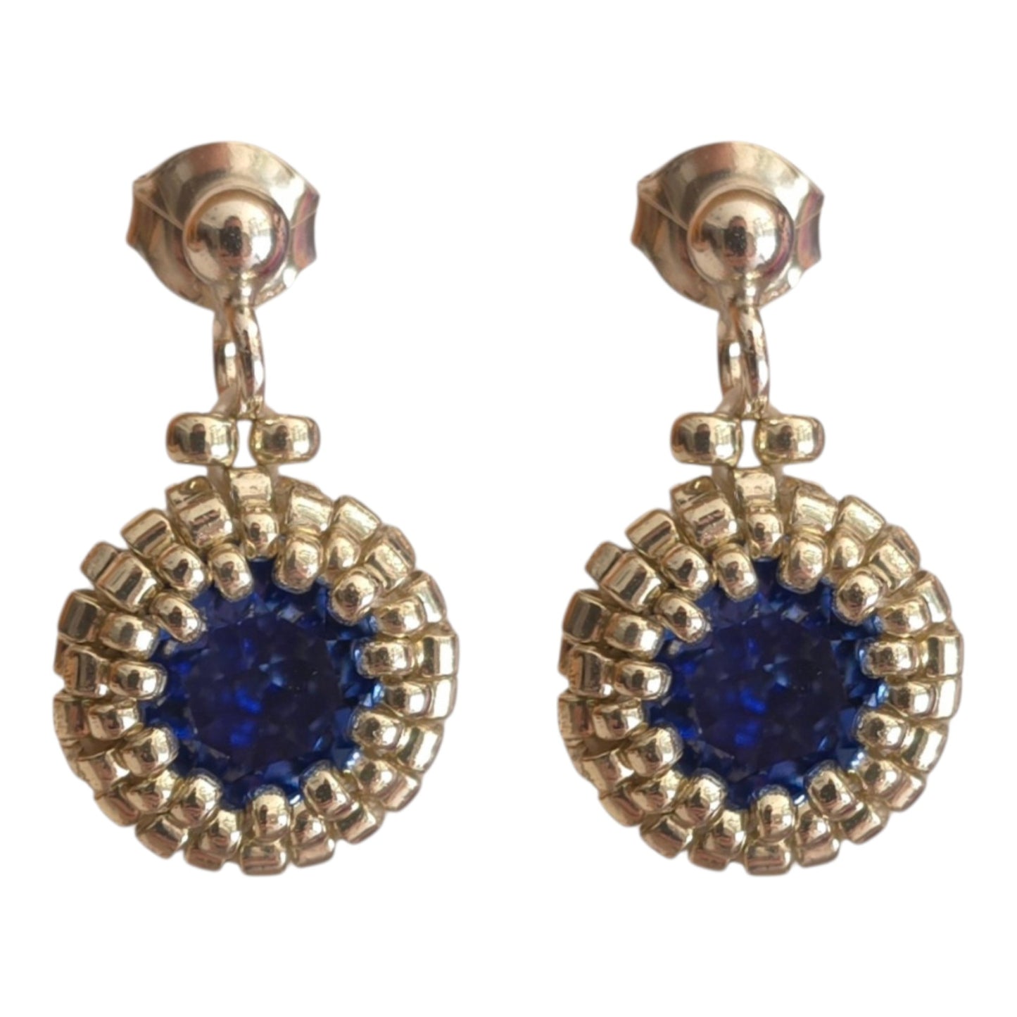 Sapphire Solid Sterling Silver Stud Earrings