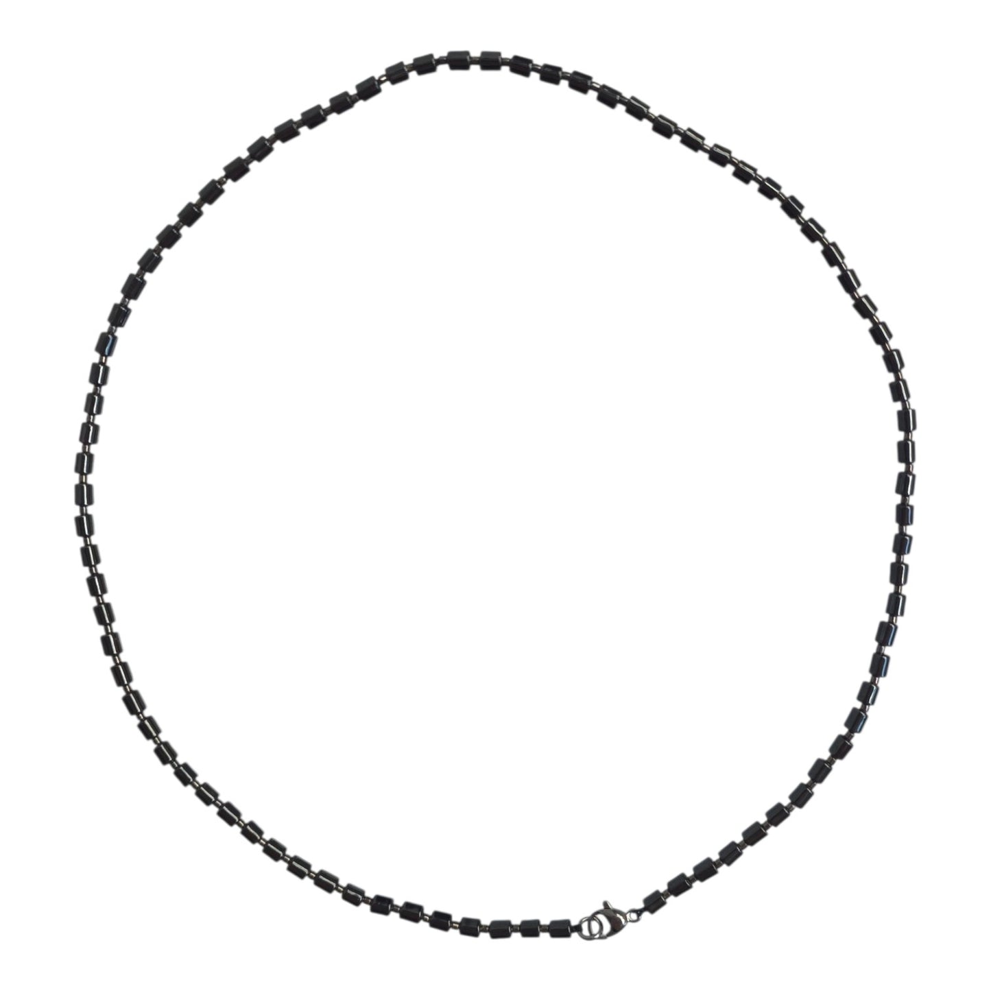 Minimalist Geometric Hematite Stone Necklace