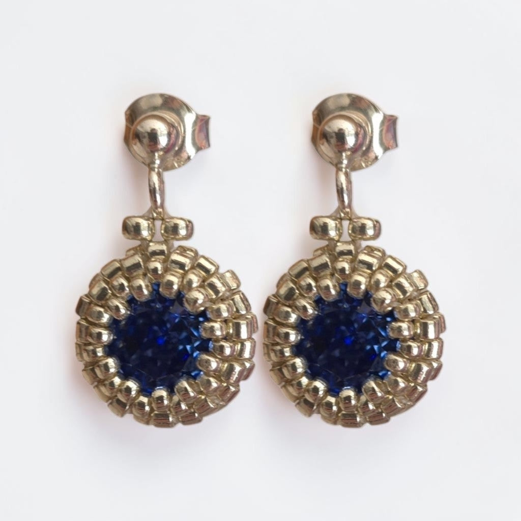 Sapphire Solid Sterling Silver Stud Earrings