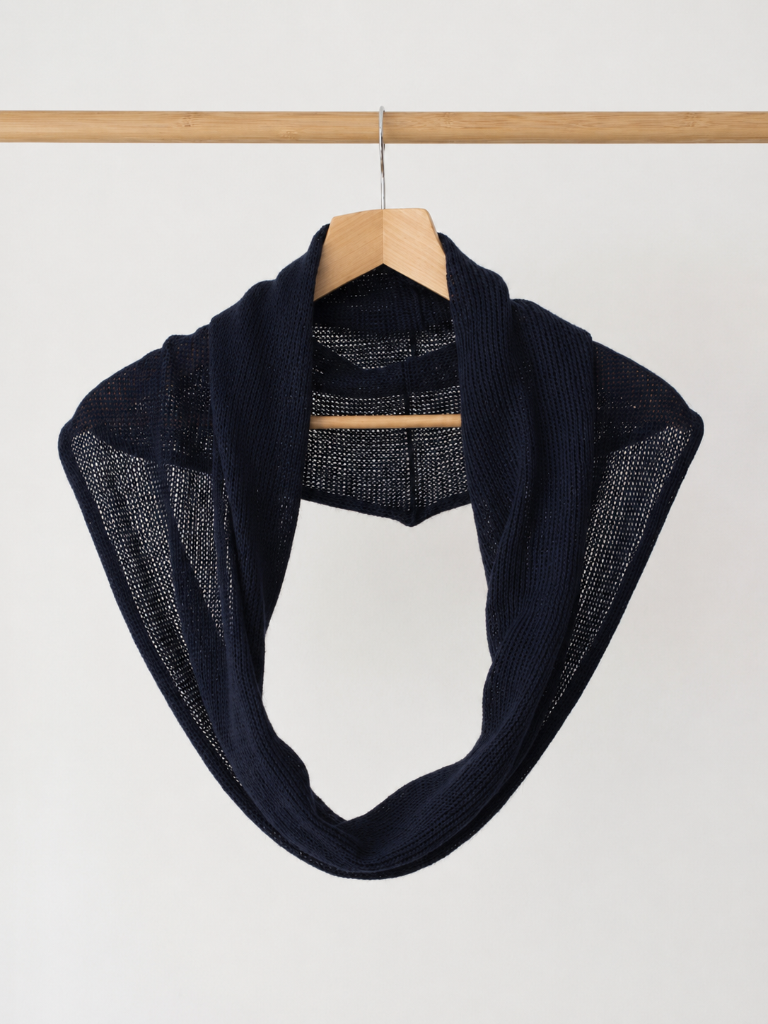 Deep Navy 100% linen Infinity loop scarf handmade in Lithuania
