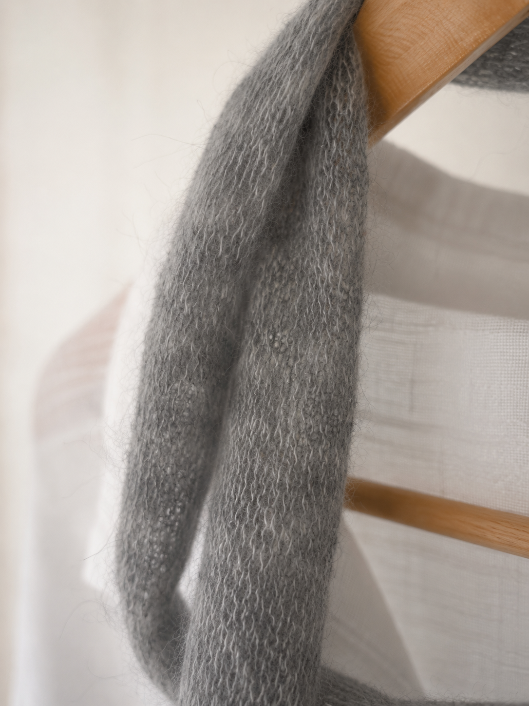 Close-up of the soft kid mohair halo
