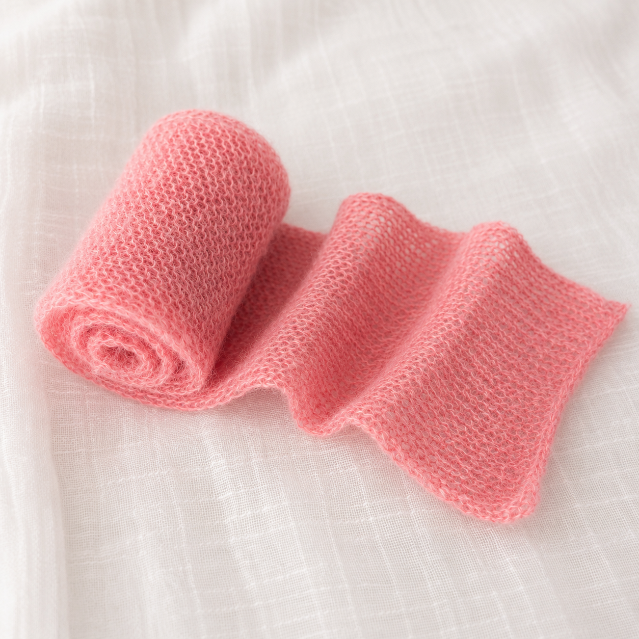 Folded Blush Pink kid mohair scarf