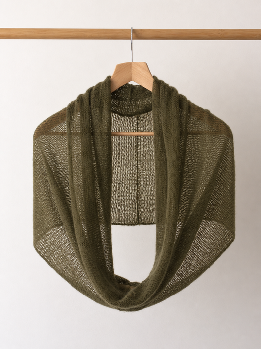 Olive Grove Infinity-Schal - Leichter Schlauchschal aus Mohair-Mischgewebe