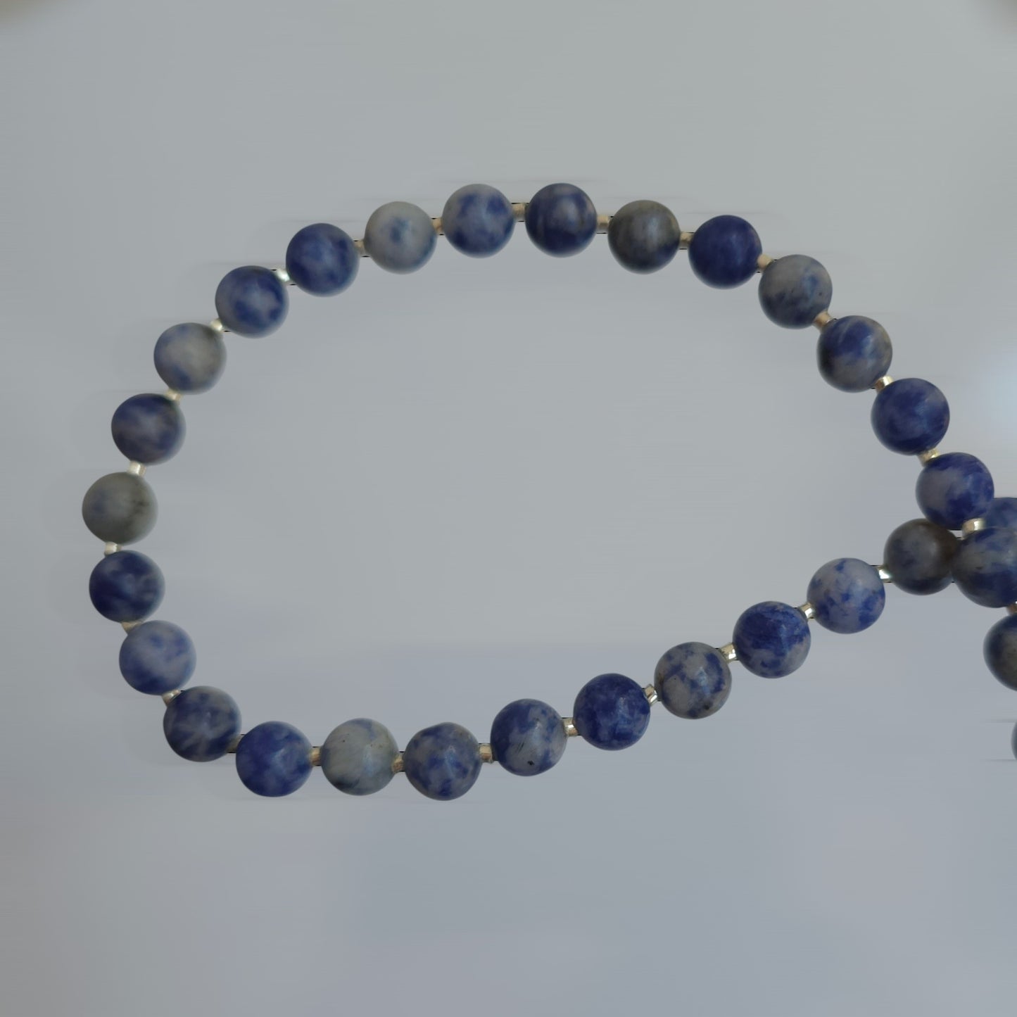 Cosmic Sodalite Beaded Necklace – Minimalist Blue Stone Collarbone Chain