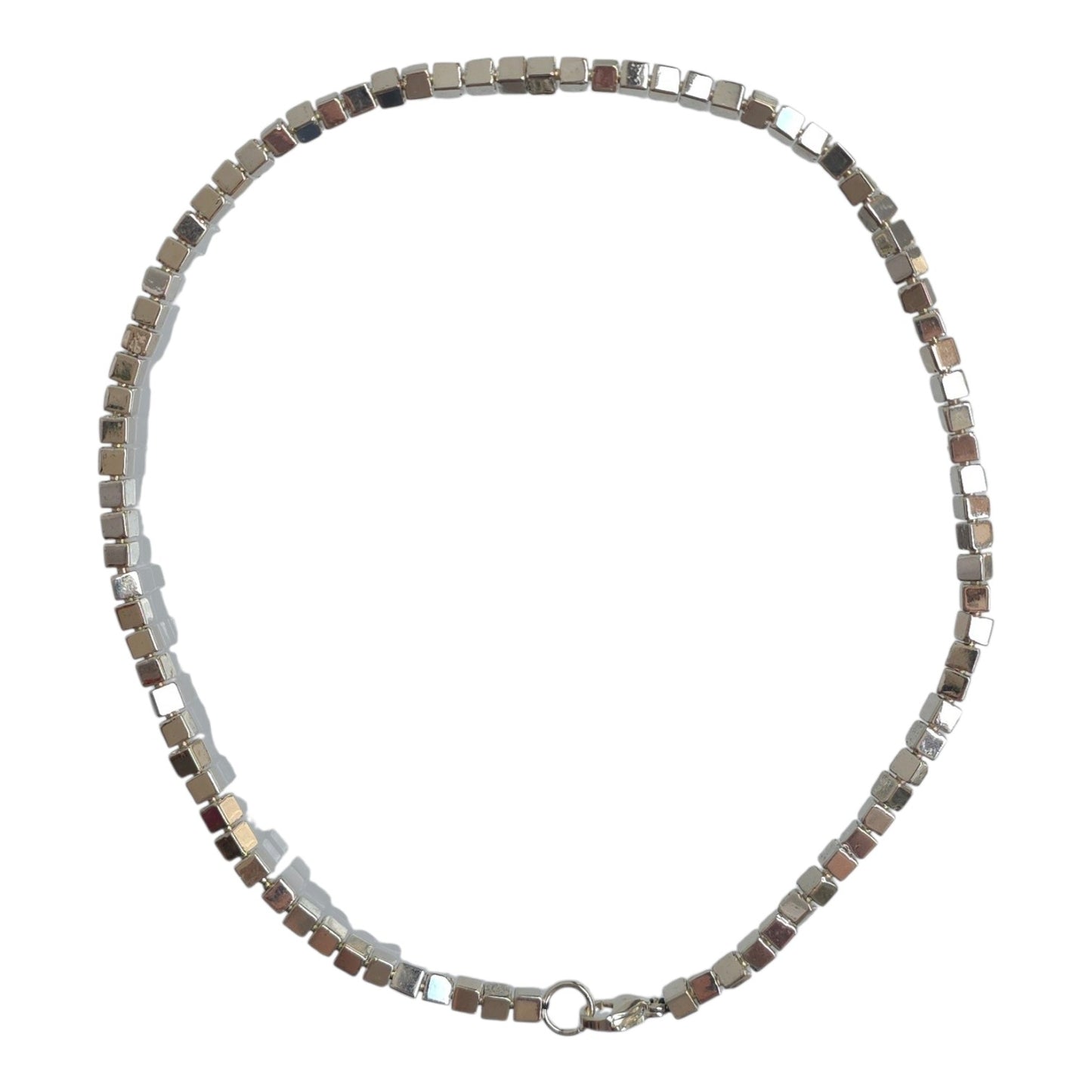 Minimalist Geometric Hematite Stone Necklace